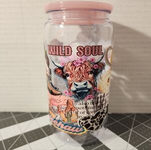Wild Soul Plastic Tumbler with Cow Design